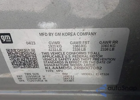 2024 Buick Encore Gx Sport Touring Fwd from USA, damaged, VIN KL4AMDSL2RB007082